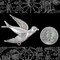 Antiqued Silver Plated Brass XL Flying Bird Pendant Embellishment - S-P89